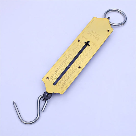 Pocket Spring Balance | max. 50 kg Fishing Scale with Hook Portable Mechanical Luggage Scale Weight Scale V1192-AZ-W-1098