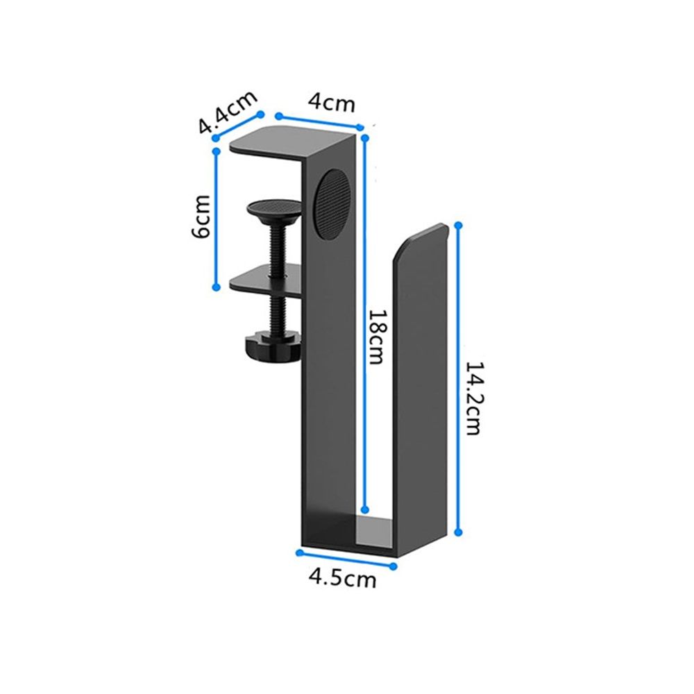 Adjustable Side Laptop Mount, No Drill Desk Storage Organizer, Metal Hanging Notebooks Holder, Punch-Free V1192-AZ-W-1100