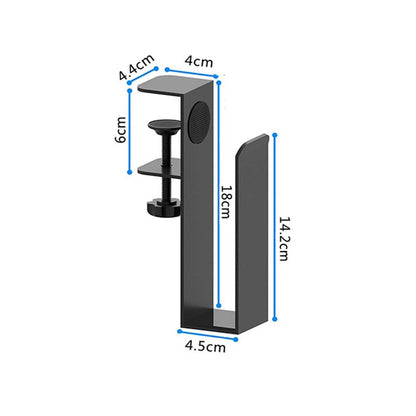 Adjustable Side Laptop Mount, No Drill Desk Storage Organizer, Metal Hanging Notebooks Holder, Punch-Free V1192-AZ-W-1100