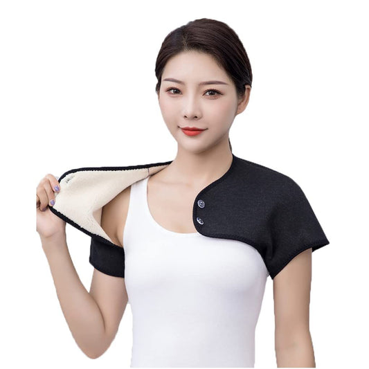 Winter Thermal faux lamb fur Lining Shoulder Warmer Elderly Men Women Wearable Shoulder Wrap Shawl Coldproof V1192-AZ-W-1120