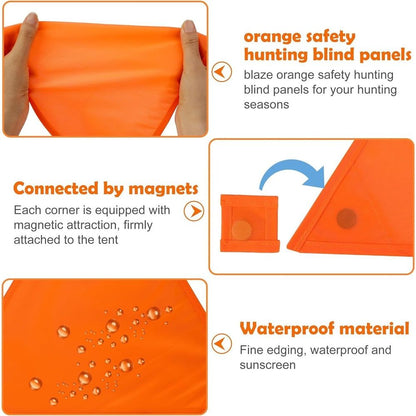 Set of 4 Safety Hunting Blind Panel Set - Magnetic Signal Panel with 12 Buttons & Storage Bag,Portable Blind V1192-AZ-W-1125