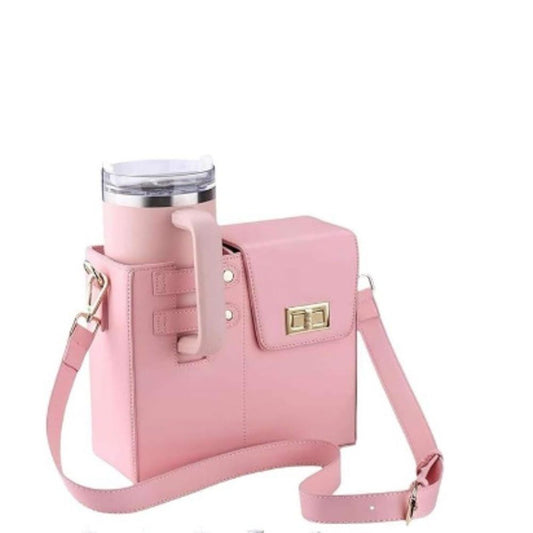 Outdoor Portable Crossbody Water Cup Storage Bag, Water Bottle Carrier Bag with Storage Pocket for Women(oniy V1192-AZ-W-1136