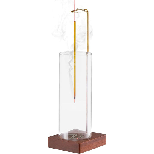 2 Pack Incense Holder for Sticks, Insence-Stick Holder Ash Catcher with Removable Glass [Anti-Ash Flying], V1192-AZ-W-2494