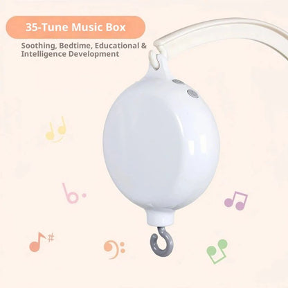 Baby Crib Mobile Motor, Rechargeable - Operated Music Box with Connectivity, Spinner Crib Mobile(white) V1192-AZ-W-2496