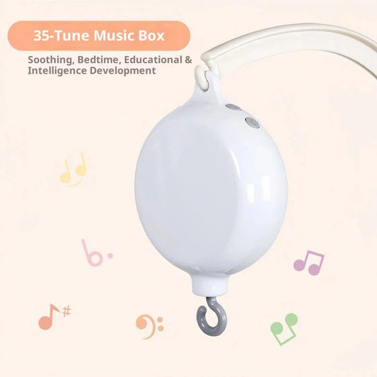 Baby Crib Mobile Motor, Rechargeable - Operated Music Box with Connectivity, Spinner Crib Mobile(white) V1192-AZ-W-2496
