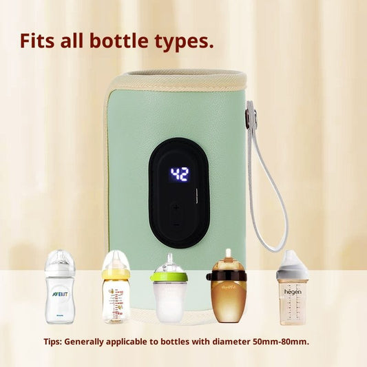 USB Baby Bottle Warmer with LCD Screen, Heating,Temperature, Portable Milk Bottle Heater for Travel, Car, V1192-AZ-W-2503
