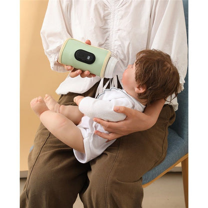 USB Baby Bottle Warmer with LCD Screen, Heating,Temperature, Portable Milk Bottle Heater for Travel, Car, V1192-AZ-W-2503
