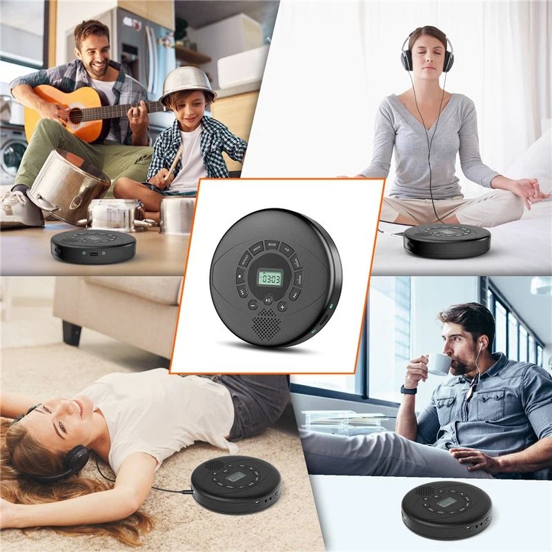 CD Player Portable,discman Rechargeable,Walkman CD Player with Speaker, Headphones,CD-R,MP3 USB playable,Anti V1192-AZ-W-2505