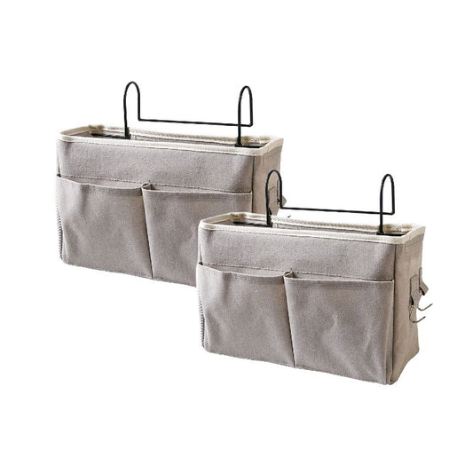 2-Pack Bedside Caddy, Bedside Hanging Storage Organizer for College Dorm Beds, Bunk Beds and Hospital Beds V1192-AZ-W-2506