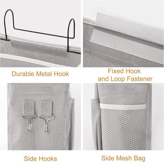 2-Pack Bedside Caddy, Bedside Hanging Storage Organizer for College Dorm Beds, Bunk Beds and Hospital Beds V1192-AZ-W-2506