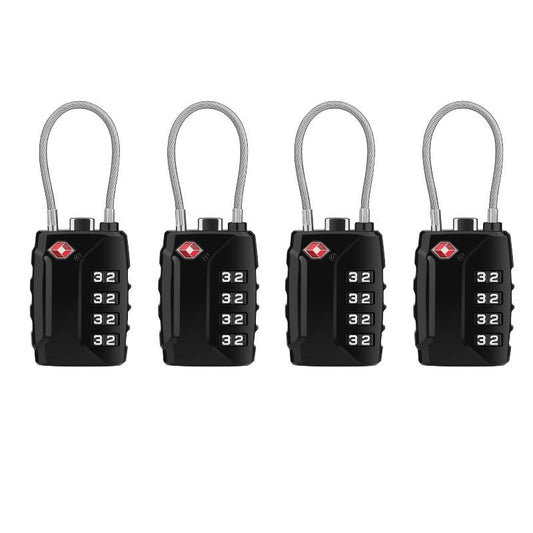 Luggage Locks, [Upgrade Version][4 Pack] TSA Approved Suitcase Lock 4-Digit Re-settable Combination Lock, V1192-AZ-W-2507