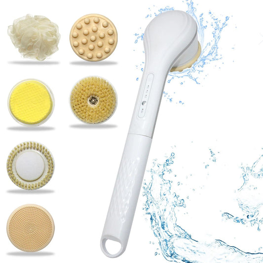 Generic Electric Body Brush Set for Showering,Exfoliating Bath Brush Long Handle for Shower Lotion Applicator V1192-AZ-W-2508