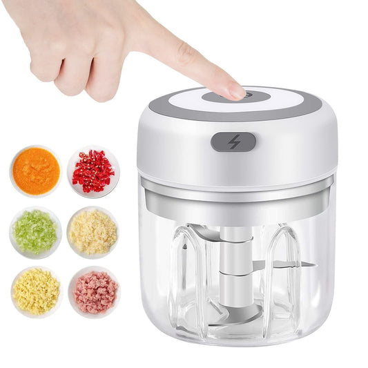 Electric Garlic Chopper, 250ML Vegetable Chopper, Food Chopper, USB Mini Garlic Mincer, Onion Chopper, V1192-AZ-W-2510