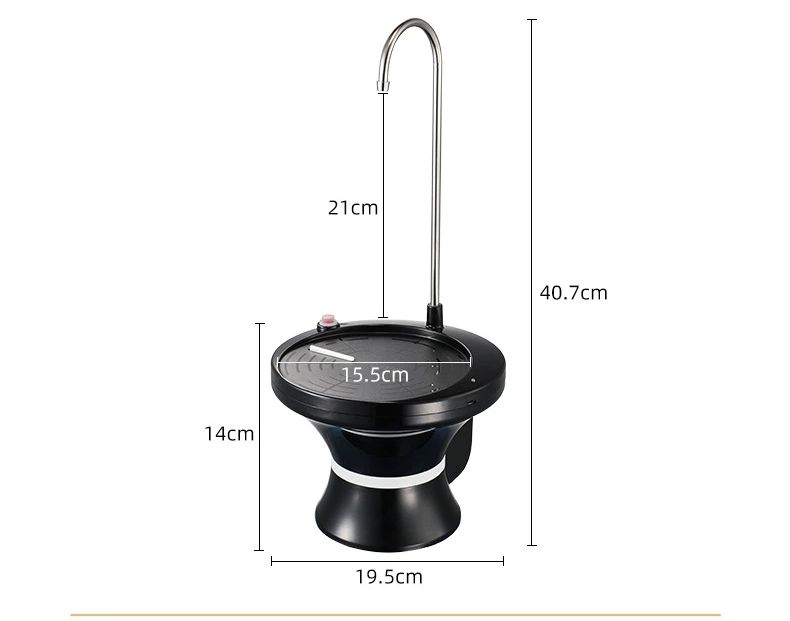 Drinking Water Dispenser Pump, Automatic Electric Drinking Water Bottle Pump USB Rechargeable with 2 Switch V1192-AZ-W-2515