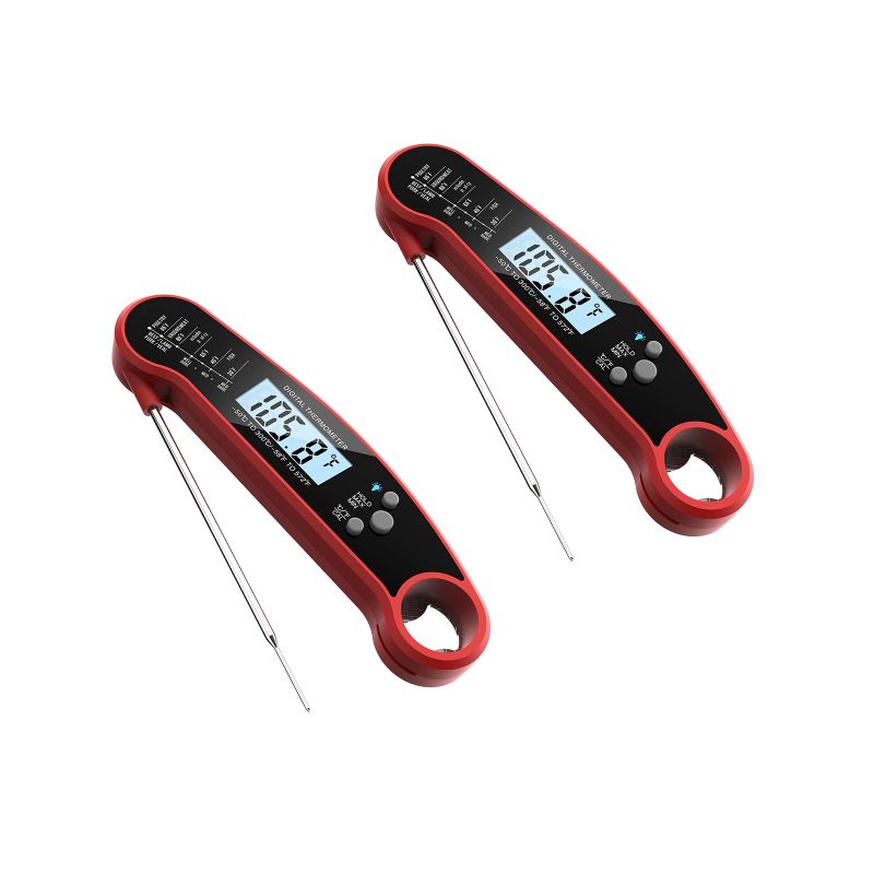Meat Thermometer Digital for Cooking Food. Waterproof & Instant Read for Kitchen Baking, BBQ. with Foldable V1192-AZ-W-2516