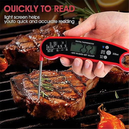 Meat Thermometer Digital for Cooking Food. Waterproof & Instant Read for Kitchen Baking, BBQ. with Foldable V1192-AZ-W-2516