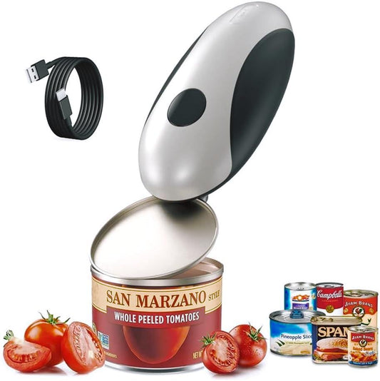Electric Can Opener, Rechargeable Can Opener Electric Fits Most Can Sizes with Smooth Edge, USB-C Fast Charge V1192-AZ-W-2518