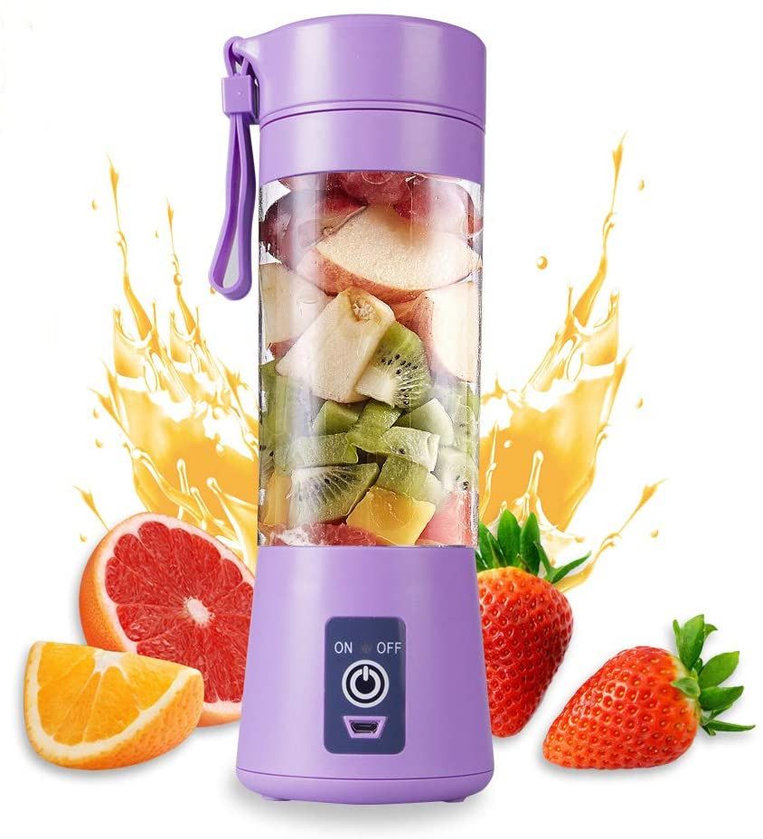 Portable 6 Blades in 3D Juicer Cup,Version Rechargeable Juice Blender Magnetic Secure Switch Electric Fruit V1192-AZ-W-2526