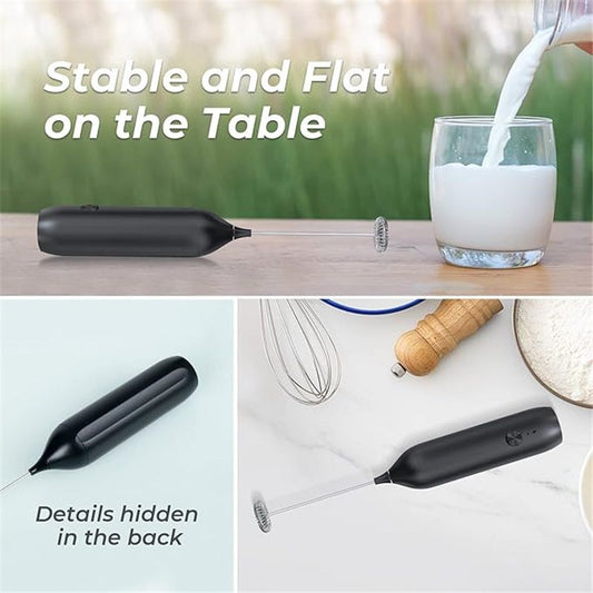Rechargeable Milk Frother Handheld, Coffee Frother Wand Drink Mixer with Stainless Steel Whisk for Coffee, V1192-AZ-W-2530