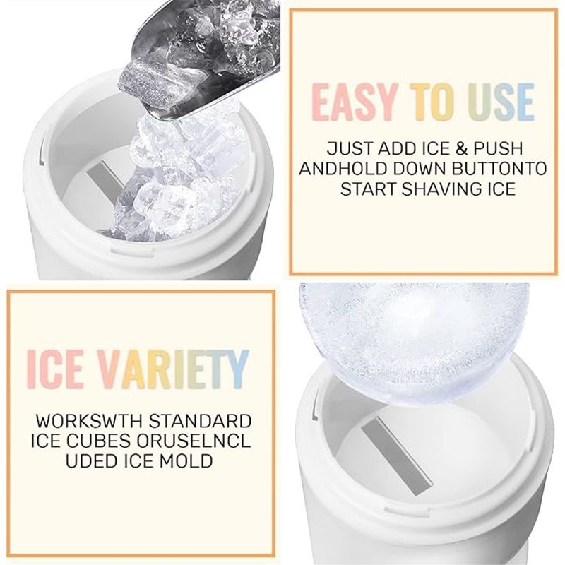 Shaved Ice Machines and Snow Cone Machine-Portable Ice Crusher and Shaved Ice Machine with Ice Cube Trays-BPA V1192-AZ-W-2532