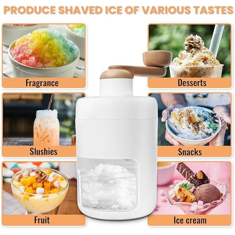 Shaved Ice Machines and Snow Cone Machine-Portable Ice Crusher and Shaved Ice Machine with Ice Cube Trays-BPA V1192-AZ-W-2532