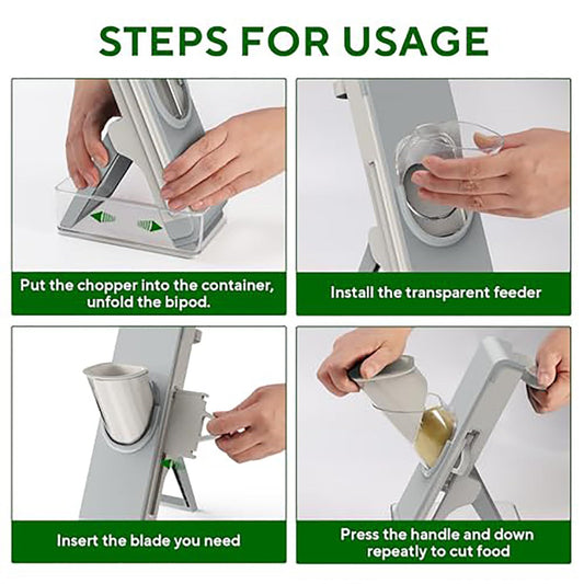 four-in-oneSlicer Safe Multifunctional Dicer Adjustable Commercial Slicer Machine Stainless Steel Chopper grey V1192-AZ-W-2533