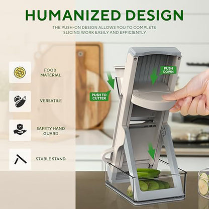 four-in-oneSlicer Safe Multifunctional Dicer Adjustable Commercial Slicer Machine Stainless Steel Chopper grey V1192-AZ-W-2533