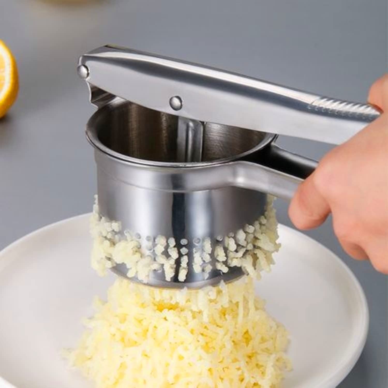 Heavy Duty Stainless Steel Mashed Potato Masher with Ergonomic Handle, Press and Mash Kitchen Gadget, Make V1192-AZ-W-2534