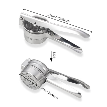 Heavy Duty Stainless Steel Mashed Potato Masher with Ergonomic Handle, Press and Mash Kitchen Gadget, Make V1192-AZ-W-2534