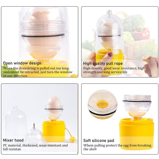 Portable Egg Scrambler Shaker Whisk Hand Powered Golden Egg Maker Eggs Yolk White Mixer Kitchen Gadgets for V1192-AZ-W-2537