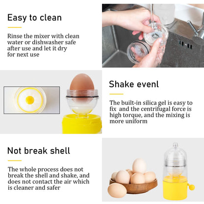 Portable Egg Scrambler Shaker Whisk Hand Powered Golden Egg Maker Eggs Yolk White Mixer Kitchen Gadgets for V1192-AZ-W-2537