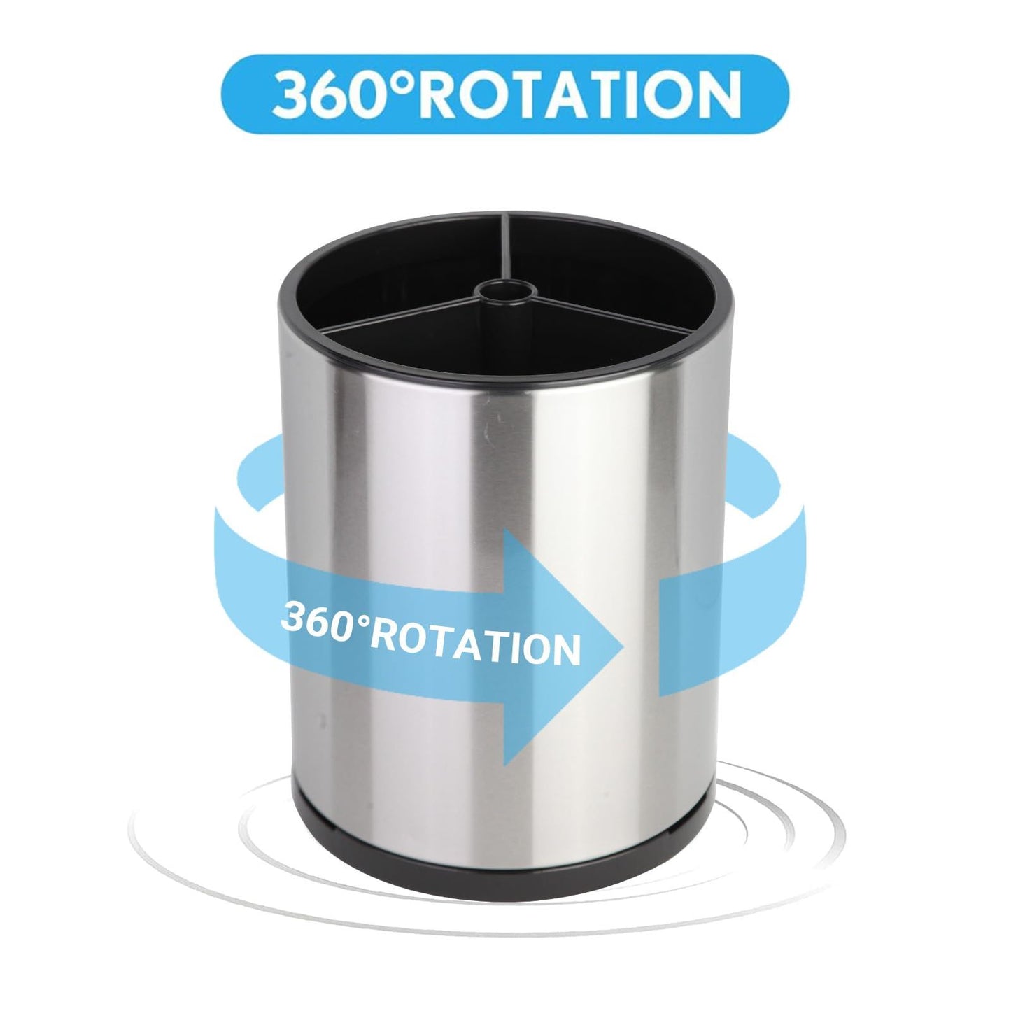 Kitchen Utensil Holder Extra Large 360 degreesRotating For Counter Organizer Stainless Steel Storage Cooking V1192-AZ-W-2541