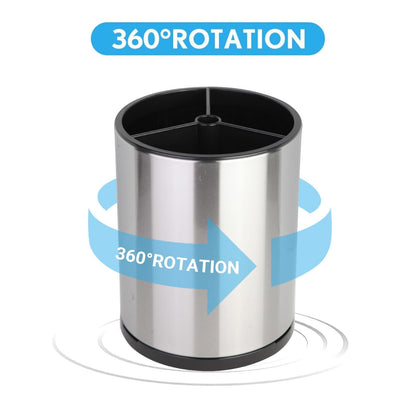 Kitchen Utensil Holder Extra Large 360 degreesRotating For Counter Organizer Stainless Steel Storage Cooking V1192-AZ-W-2541