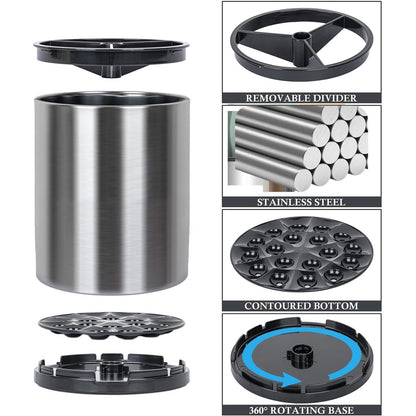 Kitchen Utensil Holder Extra Large 360 degreesRotating For Counter Organizer Stainless Steel Storage Cooking V1192-AZ-W-2541