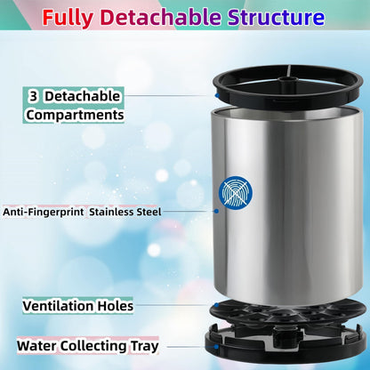 Kitchen Utensil Holder Extra Large 360 degreesRotating For Counter Organizer Stainless Steel Storage Cooking V1192-AZ-W-2541