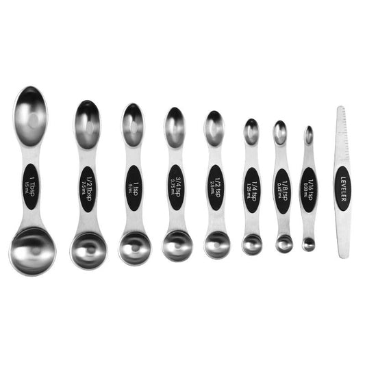 Measuring Spoon Set of 8 Magnetic Measuring Spoons Dual Sided Stainless Steel Measuring Spoons Stackable V1192-AZ-W-2544