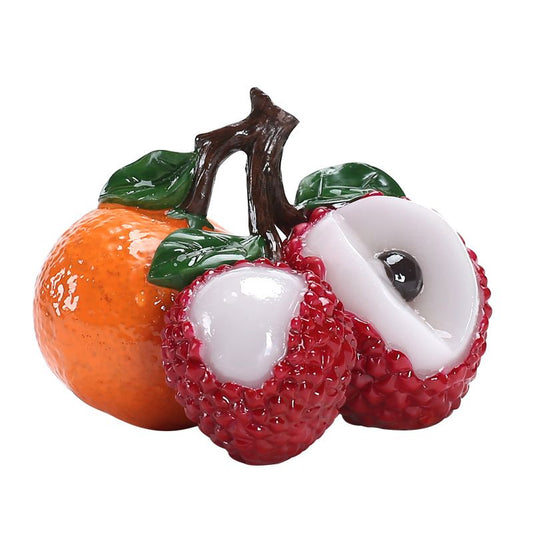 Tea Pet lychee Figurine, Color Changing Teapet for Desk Decoration, Cute Kungfu Tea Ornament Accessories with V1192-AZ-W-2548