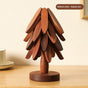 New Set of 4 Kitchen Table Decor Foldable Wooden Trivets for Hot Pots and Pans,Tree Shape Trivets walnut V1192-AZ-W-2552