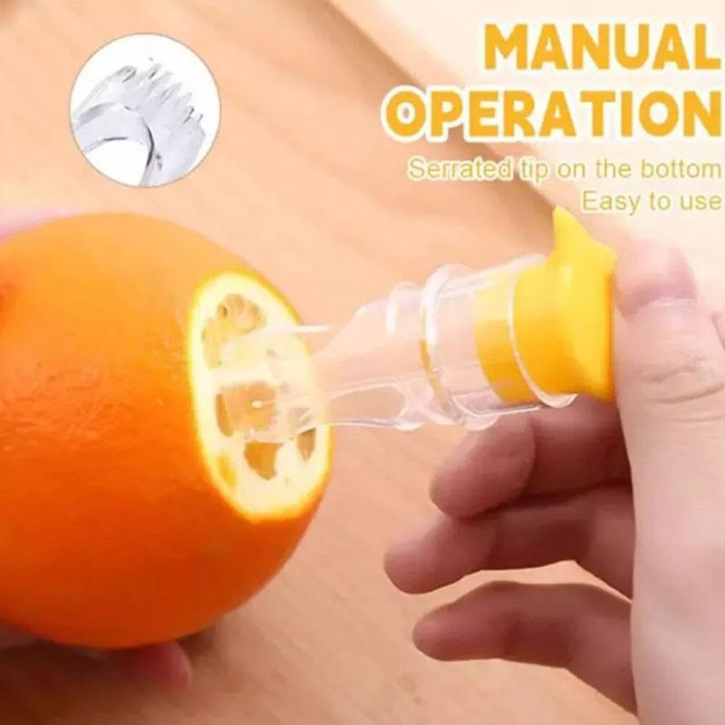 2PCS Lemon Mini Squeezer, New Screw Top Lemon Squeezer, Manual Juice Extractor With Lid, Orange Citrus Press V1192-AZ-W-2553