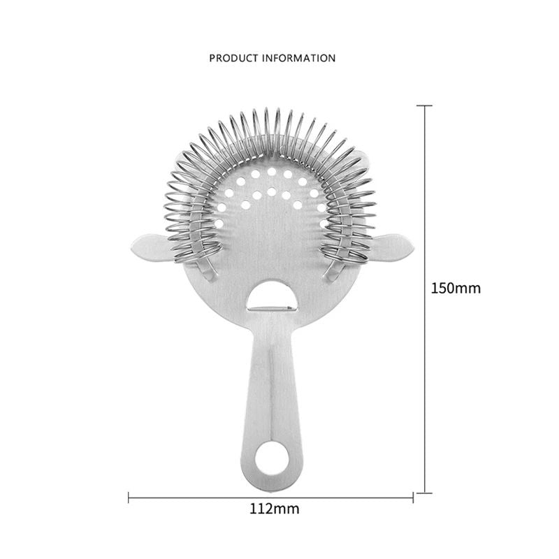 1 Pack of Cocktail Strainer Stainless Steel Bar Cocktail Strainer Filtering Tool for Bar Restaurant Home V1192-AZ-W-2556