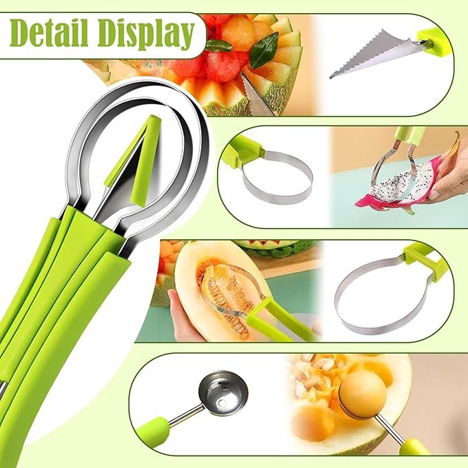 Melon Baller Scoop Set,4 In 1 fruit cutters shapes, watermelon scooper fruit scooper and baller, fruit V1192-AZ-W-2557