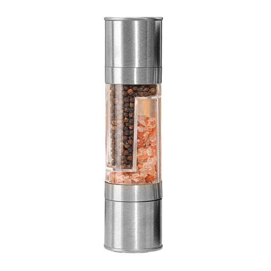 2 in 1 Salt and Pepper Grinder with Adjustable Ceramic Rotor, Manual dual headStainless Steel Salt Grinders V1192-AZ-W-2565