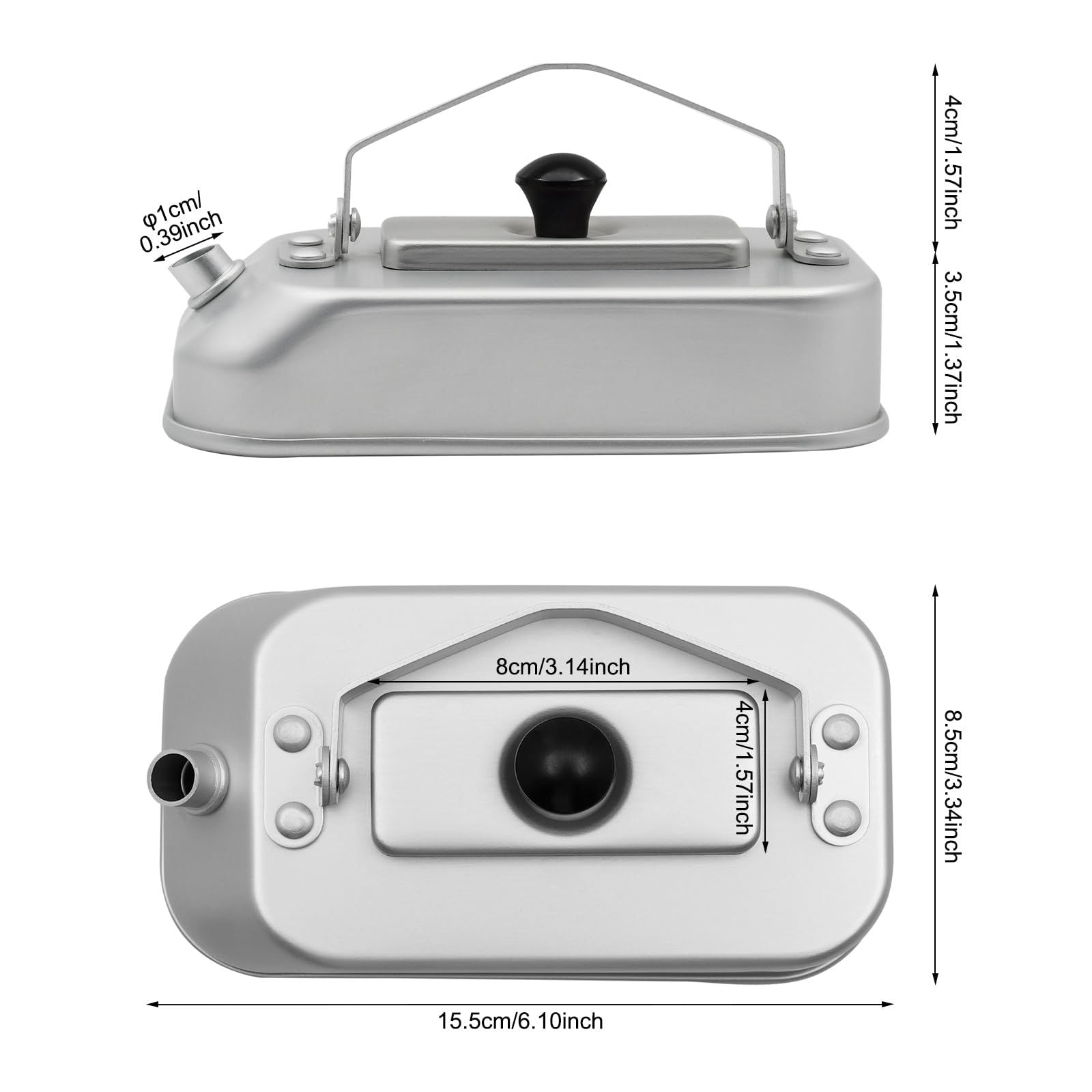Aluminum Kettle, Solo, Lightweight, 0.3L Outdoor Camp Kettle Silver Open Fire Camping Hiking Backpacking V1192-AZ-W-2567