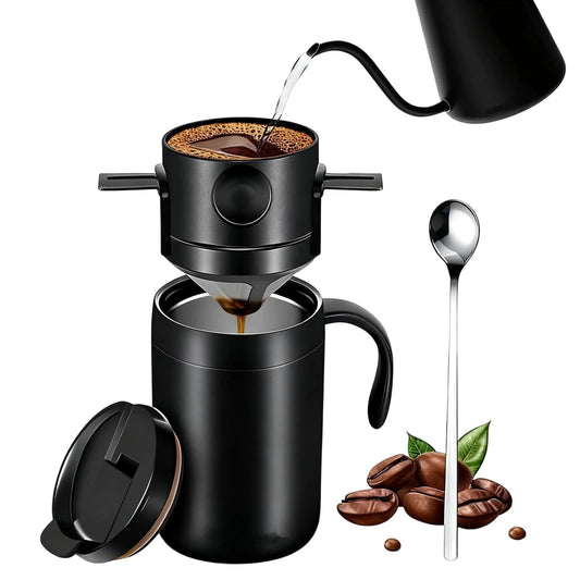500ml Camping Coffee Maker Pour Over Coffee Maker Set, Camp Pour Over Set, Portable Coffee Kit for Travel, V1192-AZ-W-2569