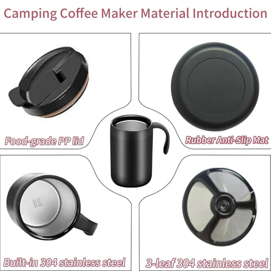 500ml Camping Coffee Maker Pour Over Coffee Maker Set, Camp Pour Over Set, Portable Coffee Kit for Travel, V1192-AZ-W-2569