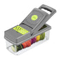 Vegetable Chopper, 7 Blade Veggie Chopper, Practical Food Chopper with Container, Cheese Grater, Home V1192-AZ-W-2576