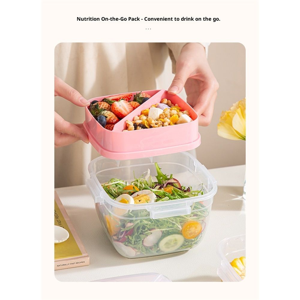Salad Container For Lunch, Salad Lunch Container For Adults, Salad Bowl Kit With Compartments For Salad V1192-AZ-W-2578
