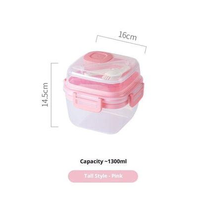 Salad Container For Lunch, Salad Lunch Container For Adults, Salad Bowl Kit With Compartments For Salad V1192-AZ-W-2578