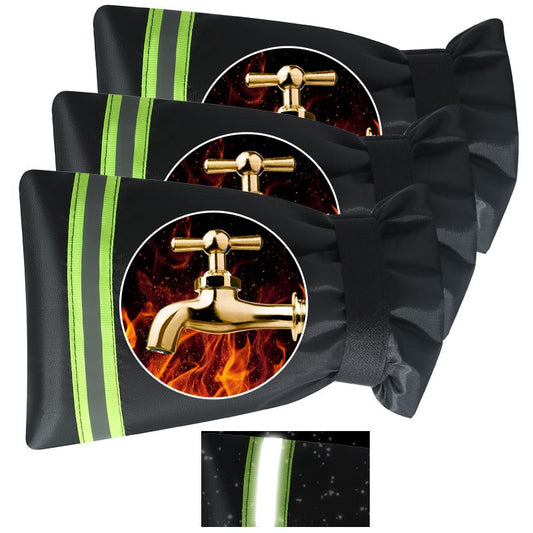 3 pack Thickened Anti-Freeze Outdoor Faucet Socks - Reusable Hose Bib Covers with Reflective Strips for V1192-AZ-W-2580