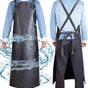 PU Rubber Waterproof Aprons for Dishwashing, Heavy Duty Butcher Apron, Adjustable Cross Back Apron for V1192-AZ-W-2581